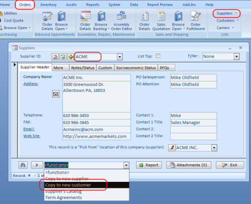 Copying Supplier Record