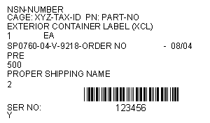 Exterior Container Labels (XCL) 2 x 4